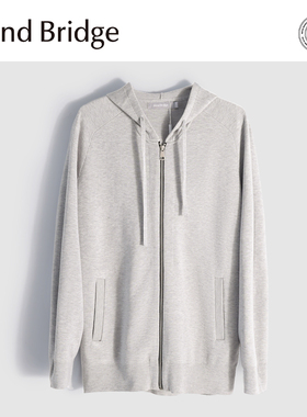 Mind Bridge卫衣连帽开衫休闲帽衫宽松拉链上衣灰色运动春秋外套