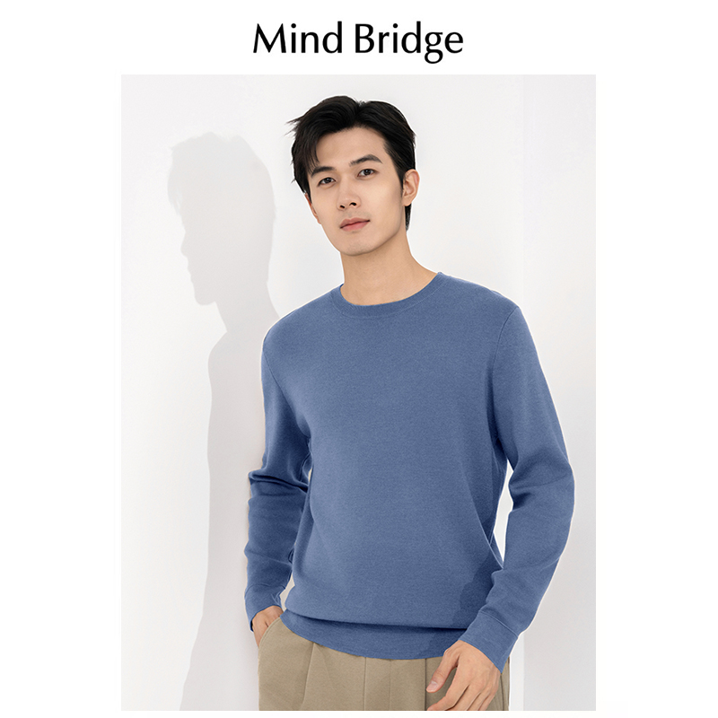 Mind Bridge羊毛衫男士圆领2024秋冬季新款保暖打底叠穿针织毛衣