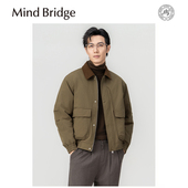 Mind 羽绒服 夹克外套男2025秋保暖短款 Bridge美式 翻领巴恩风工装
