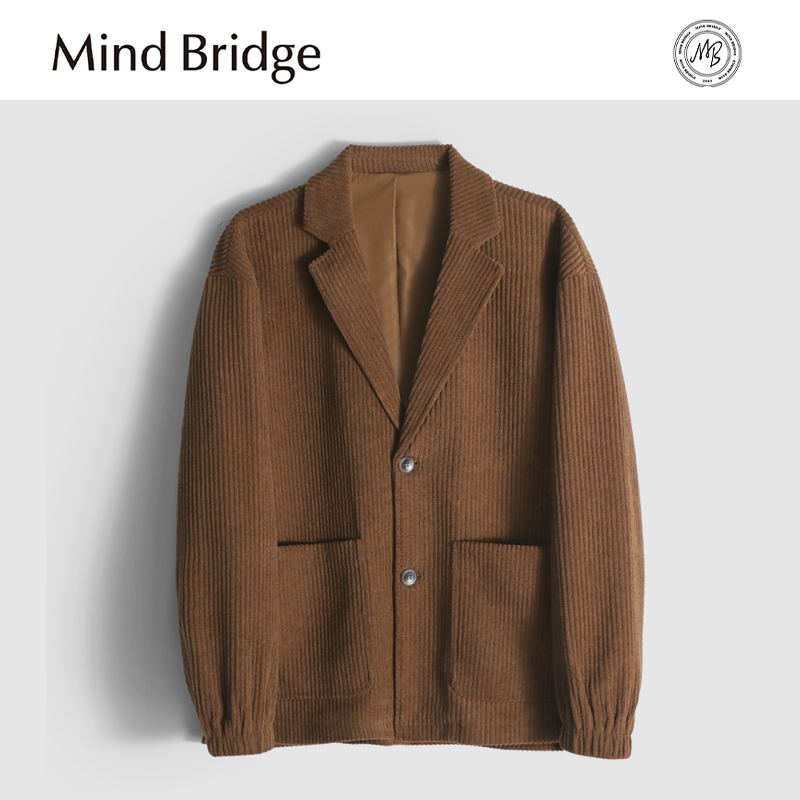 Mind Bridge轻熟风高端灯芯绒西服男士秋冬商务休闲绅士西装外套