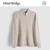 Bridge2025秋季 新款 男士 Mind 高级感100%绵羊毛立领针织开衫 外套