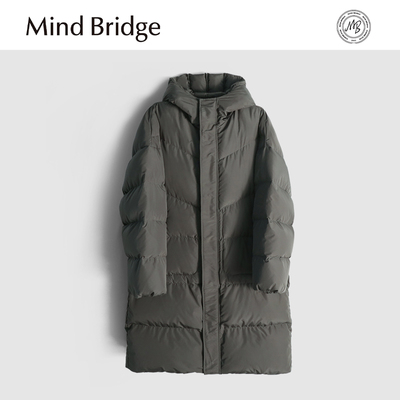 Mind Bridge2025冬季新款男士户外保暖高克重90鸭绒中长款羽绒服