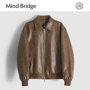 男士 新款 复古PU皮机车皮衣夹克羽绒服外套 Bridge2025秋冬季 Mind