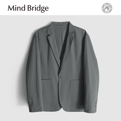 Mind Bridge2025春夏新款男商务休闲肌理感薄款西装透气抗皱西服
