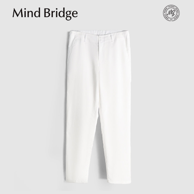 Mind Bridge2026春夏季新款男士高级感莱赛尔亚麻混纺休闲小西裤