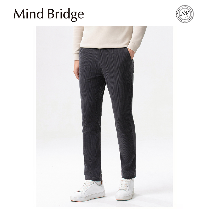 Mind Bridge2025秋季新款男士城市户外复古灯芯绒直筒弹力休闲裤
