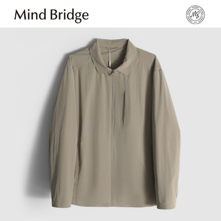 Bridge2025秋季 式 新款 商务休闲衬衫 翻领弹力夹克外套潮 男士 Mind