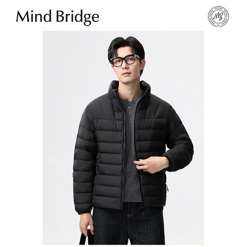 Mind Bridge轻薄羽绒服男2025秋冬立领修身运动短款鸭绒保暖外套