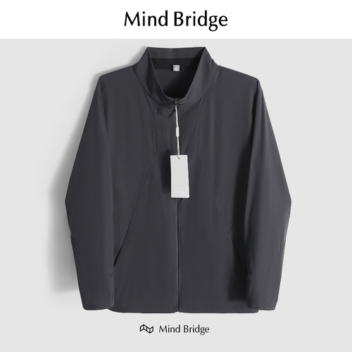 Mind Bridge2025春夏男士立领薄款外套户外运动休闲透气夹克外衣