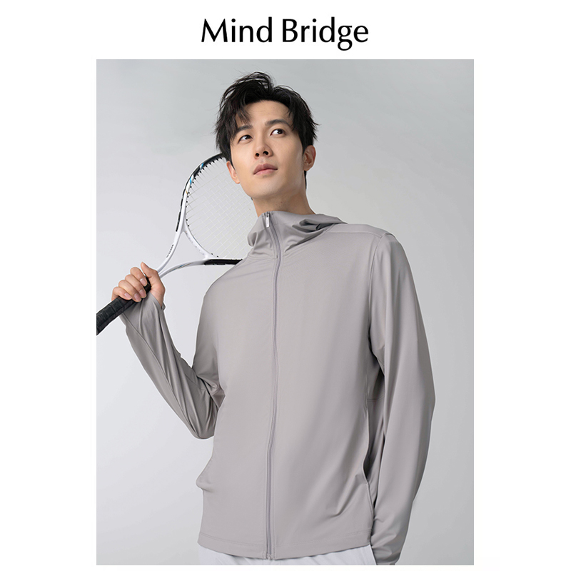 Mind Bridge2024夏季新款男女防晒衣速干高弹力拉链连帽开衫外套