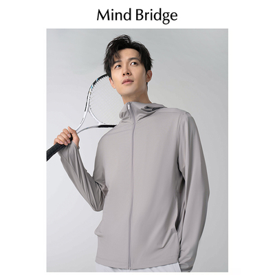 Mind Bridge2024夏季新款男女防晒衣速干高弹力拉链连帽开衫外套