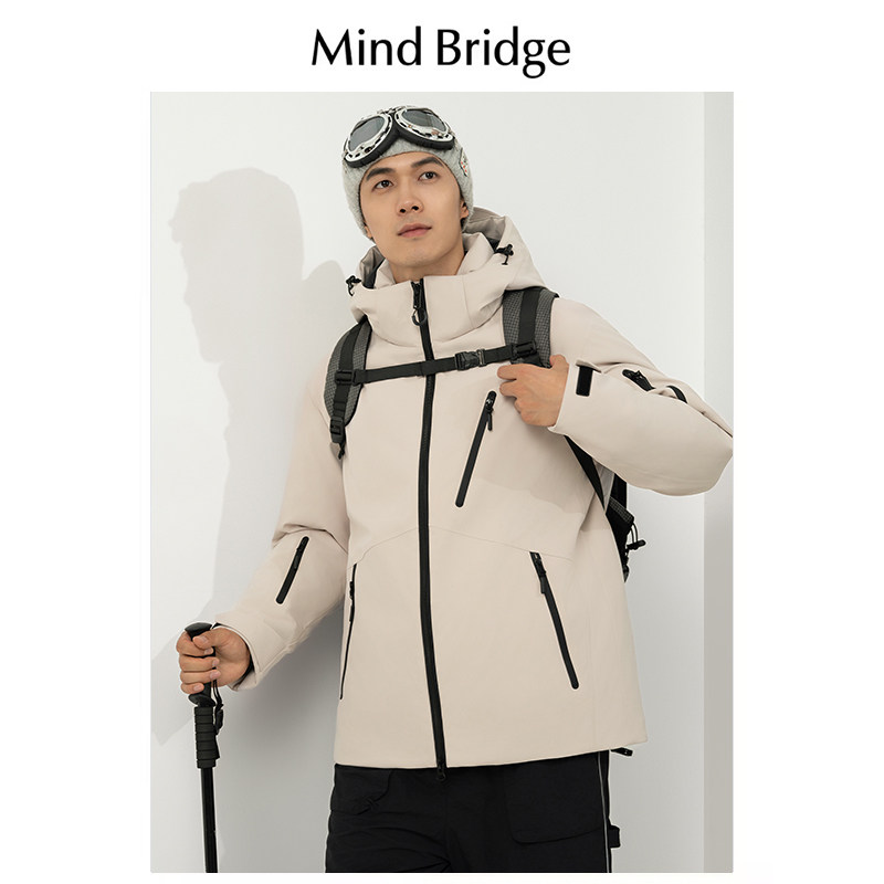Mind Bridge爆款情侣户外工装极寒2024冬新款鸭绒保暖羽绒服男女