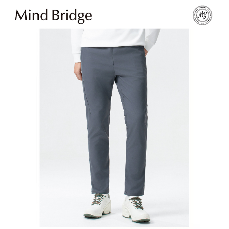 Mind Bridge2025秋冬季新款男士户外运动薄绒机能风直筒休闲裤子