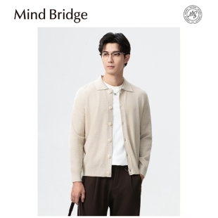 毛衣商务休闲高级感翻领针织开衫 Mind 男士 新款 潮 Bridge2025秋季