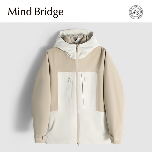 Mind Bridge户外男士羽绒服三合一外套女2024新款防风防水登山服