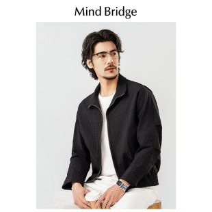 立体提花格纹肌理男士 新款 休闲夹克抗皱外套 Bridge2024春季 Mind
