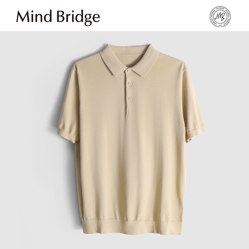 Mind Bridge2025夏新款男商务休闲莱赛尔混纺凉感针织短袖polo衫