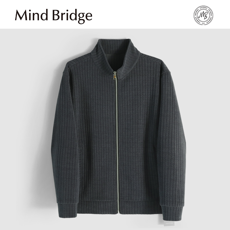 Mind Bridge2025秋季新款男士商务休闲高端复古灯芯绒立领外套潮