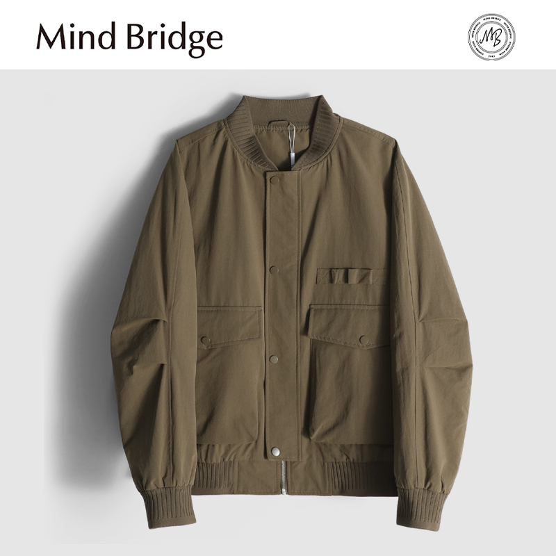 Mind Bridge轻薄短款羽绒服男秋冬季2025新款工装棒球服夹克外套