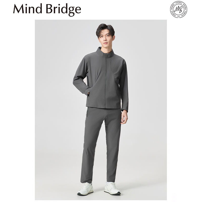 Mind Bridge2025春夏季新款男士户外运动薄款夹克立领徒步外套潮