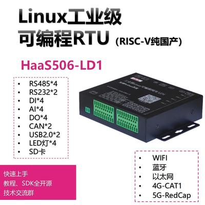 工业网关控制器RTU全国产RISCV 4G5GRedcapPython可编程ModbusLD1