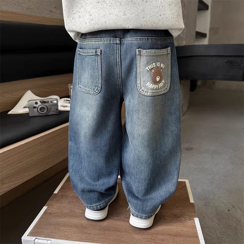 法国男童加绒牛仔裤秋冬装新款儿童一体绒裤子宝宝冬季加厚直筒裤,童装/婴儿装/亲子装,套装,淘宝优惠券,粉丝福利购,淘宝优惠卷