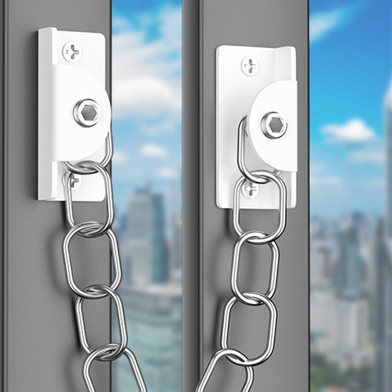 窗户限位器儿童防爬窗安全锁门窗免C打孔防盗锁扣可调节门窗安全