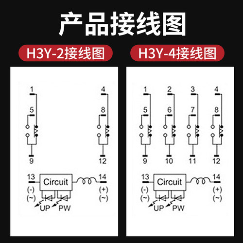 时间继电器H3Y-2/4通电延时开关小型继电器AC220VDC24V12可调14脚