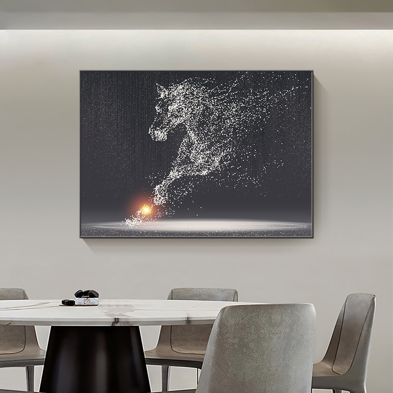 马到成功入户电表箱装饰画轻奢高级感电源总开关多媒体盒遮挡挂画