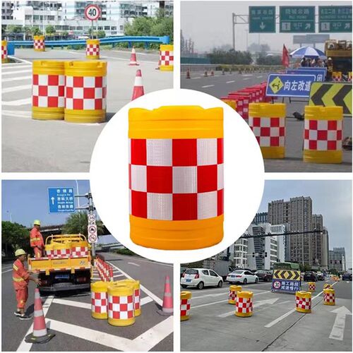 热销防撞桶红白反光膜加s厚高亮交通路障水马圆柱防撞墩专用安全