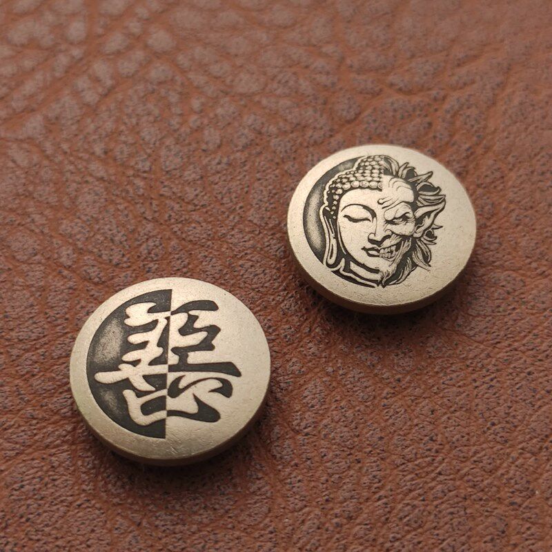 热销佛头配件善恶子母铆钉黄铜皮具螺丝子母扣装饰V扣财布扣腰带