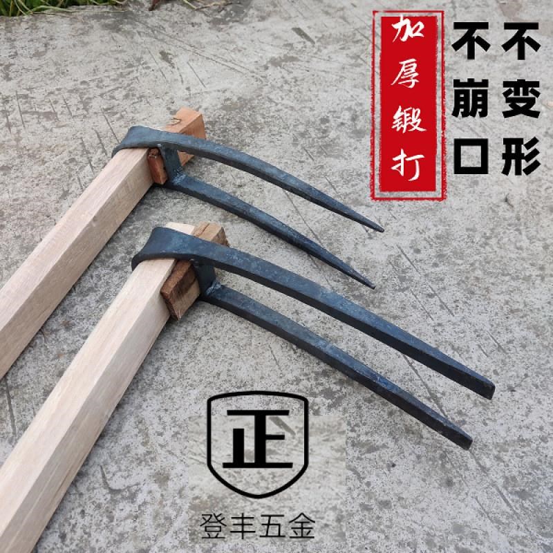 热销新款农用二齿锄头农用老式z羊角锄锻打锻造种地手工二齿锄头