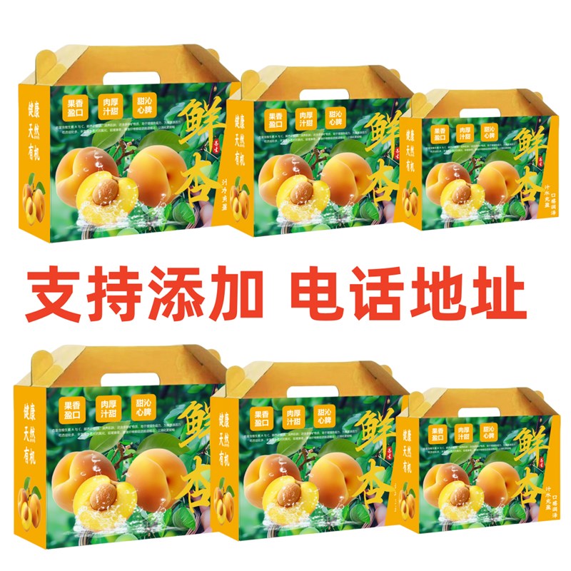 热销【只卖空盒】红杏礼品盒黄杏礼盒包装手提通用包Y装盒杏子包