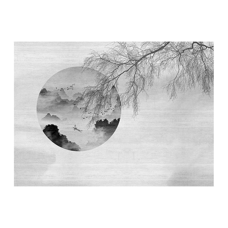 热销新中式壁布电视背景s墙壁纸禅意花鸟卧室客厅沙发影视墙纸素