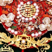 速发中式 秀礼材料包古风新娘扇子婚禾团扇结向之