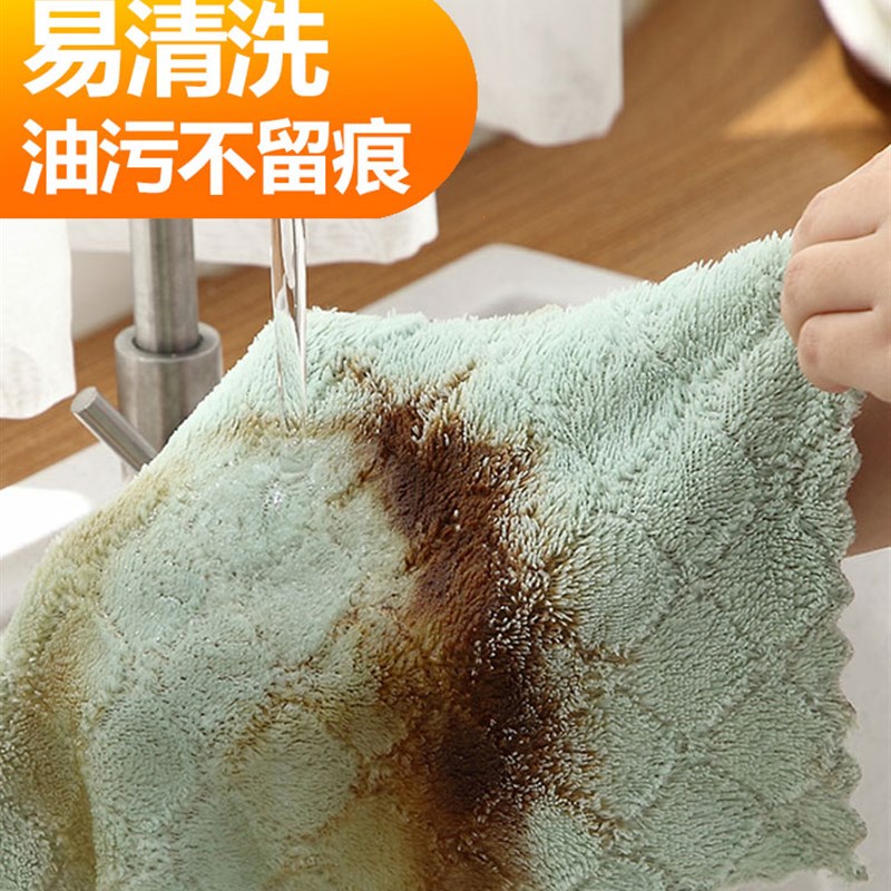 速发抹布厨房吸水不掉毛沾油懒人洗碗毛巾擦手桌子百洁布家用鱼鳞