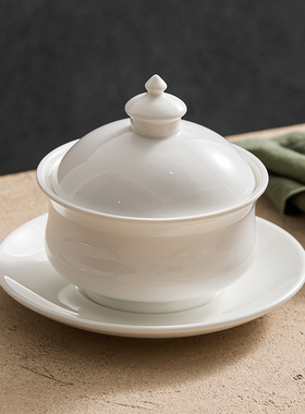 速发优格燕窝碗炖盅高瓷带盖家用小型陶级感酒店餐具佛跳墙一人食