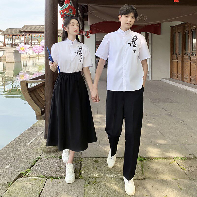 速发舞台演演服古风长裙朗毕合唱比赛初中表出服高中生诵业照班服