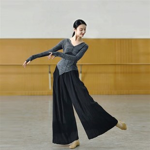 速发袖 迪舞国织套指长宸上衣秋冬练功服中针舞舞蹈服艺考服