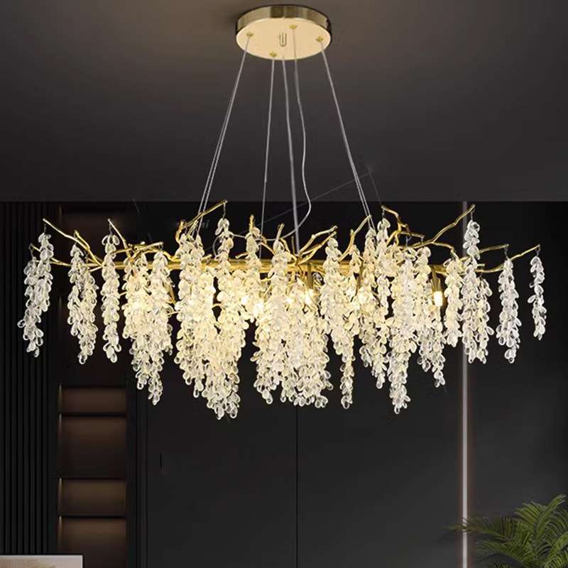 客厅水晶吊灯后现代轻奢服装店前台吊线灯餐厅样板间树枝轻奢风