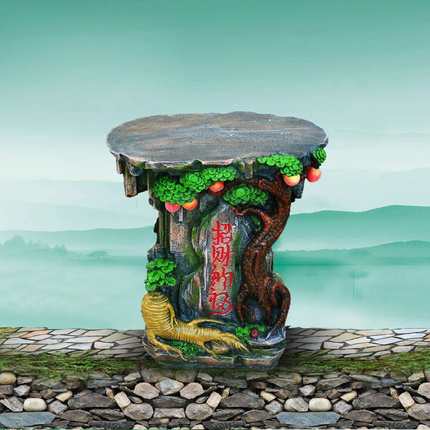 新款流水喷泉家居装饰工艺品风水轮摆件底座 仿树根底座118