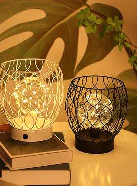 LED网状镂空装饰灯北欧卧室现代简约灯具书房创意个性氛围小台灯