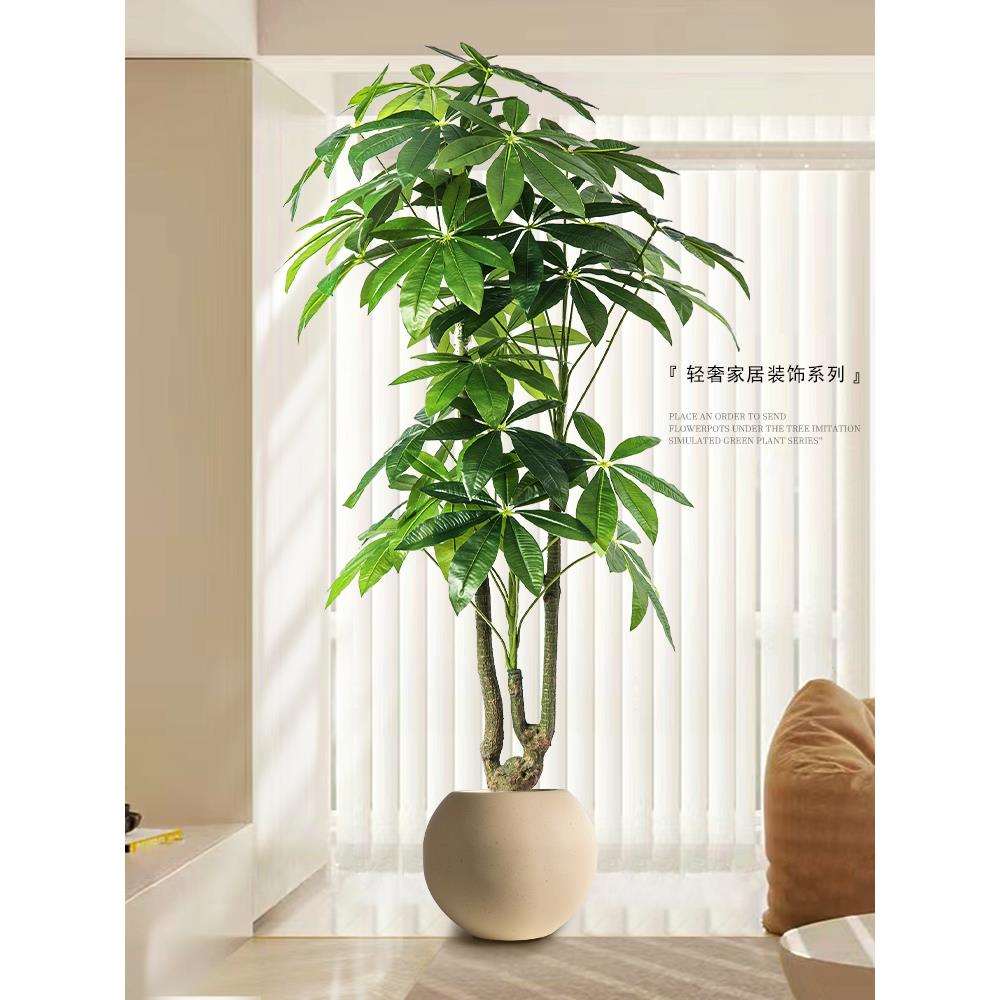 绿植发财树客厅大盆栽室内装饰造景轻奢仿生植物假树落地摆件厂家