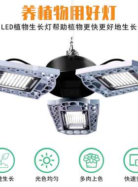 厂家直销led植物灯全光谱自然白折叠防水种植灯E27 E26植物生长灯