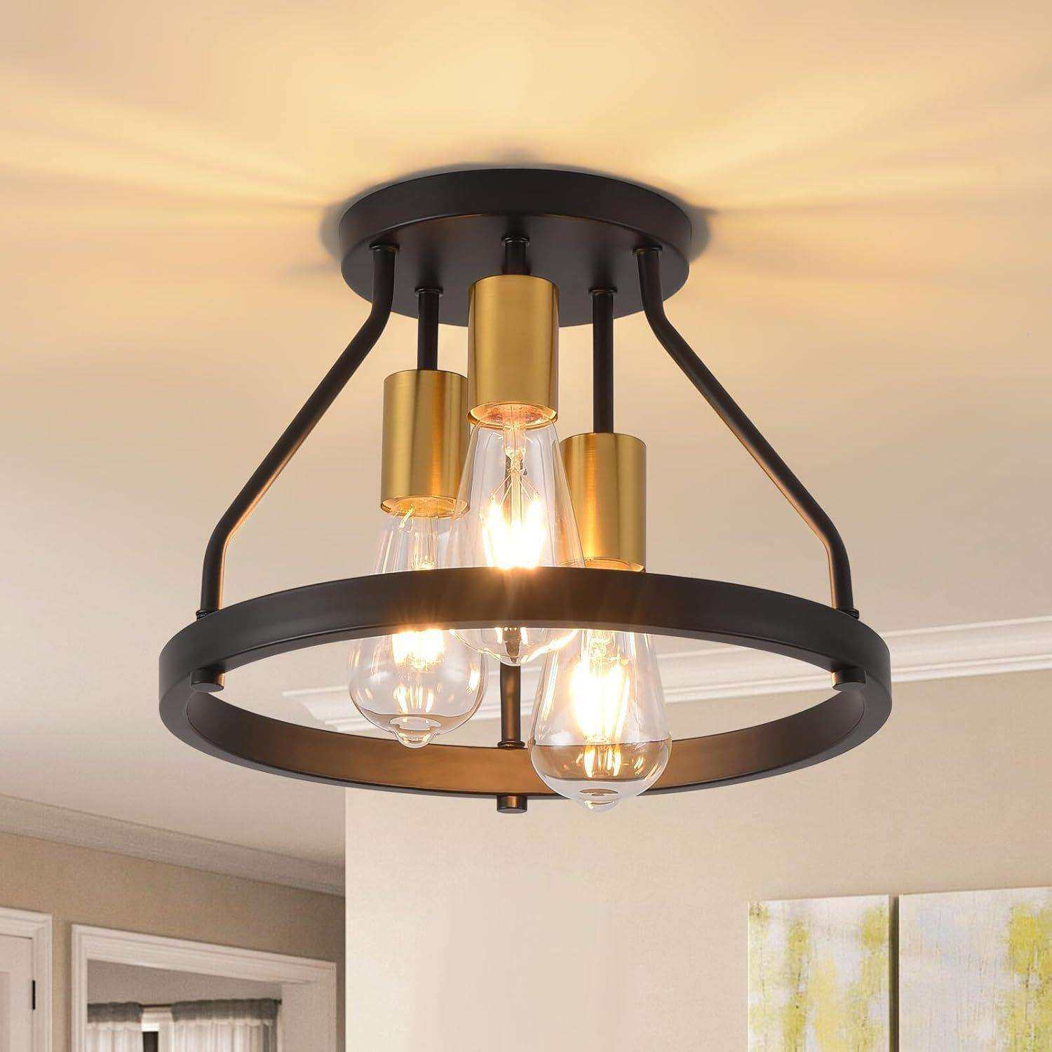 美式乡村复古工业风半嵌入式铁艺吸顶灯简约卧室餐厅过道玄关灯具,农机/农具/农膜,其它农用工具,淘宝优惠券,粉丝福利购,淘宝优惠卷