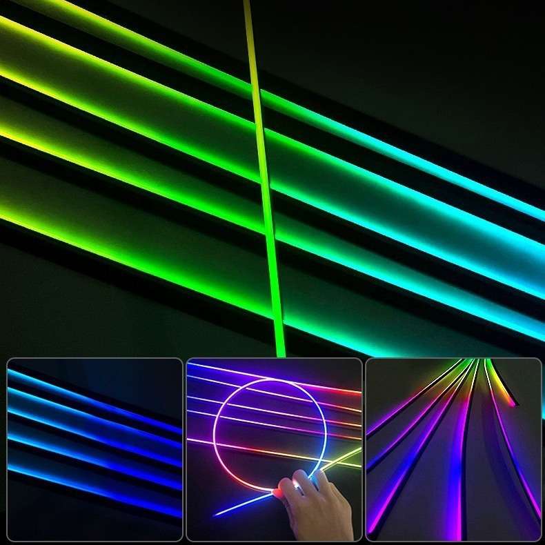 源头工厂改装汽车氛围灯LED幻彩动态流光七彩气氛灯车载氛围灯