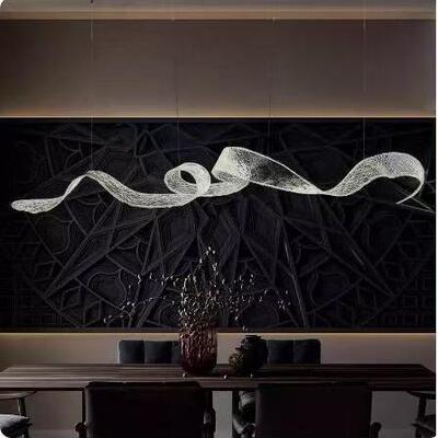 亚克力飘带灯非标工程设计师款飘带灯艺术飘带灯售楼部吧台灯具