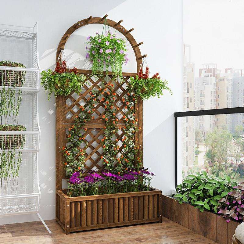 拱门花园爬藤架支架户外网格阳台装饰庭院防腐木花架室外攀爬弘智