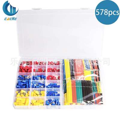 跨境货源 578pcs盒装冷压接线端子250+热缩管328套装 厂家直销