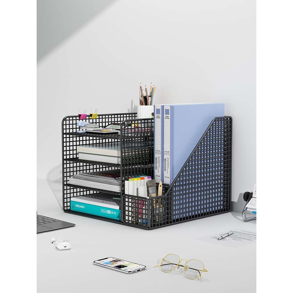 办公桌面置物架文件收纳架文件收纳盒办公用品大全多层文件架A4文